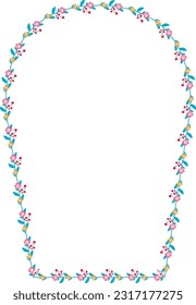 Horseshoe Arch rectangular frame architectural Flower window Flower door flower frame floral leaf leaves decoration Botanical Branches wedding card anniversary celebration beautiful arabesque Elements