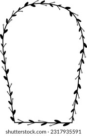 Horseshoe Arch rectangular frame architectural Flower window Flower door flower frame floral leaf leaves decoration  Botanical Branches wedding card anniversary celebration beautiful arabesque Element