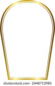 Horseshoe Arch rectangular frame architecture window door Gold picture frame luxury golden frame gold border Golden vector framework banner decoration decorative element template isolated abstract art