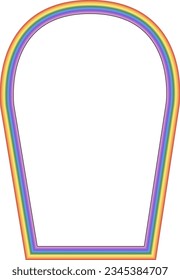 Horseshoe Arch rectangular frame Rainbow spectrum colorful architecture window door borders decoration banners vector elements creative artwork wallpaper 