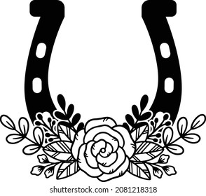 Horseshoe Beautiful Flower Horse Shoe Flower Stock Vector (Royalty Free ...