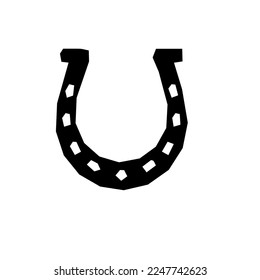 horseshoe Black icon on white background.
