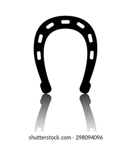 Horseshoe black icon. Vector illustration