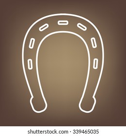 Horseshoe black line icon. Vector illustration