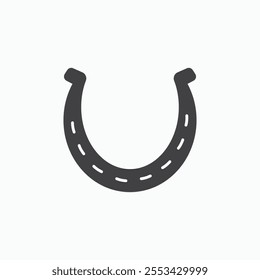 Horseshoe black solid vecor icon