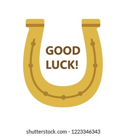 Horseshoe black stroke symbol on the white background