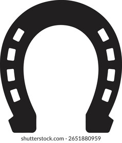 Horseshoe black vector silhouette for logo or pictogram. silhouette lucky horseshoe vector