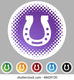 Horseshoe button isolated on a background.