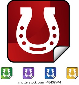 Horseshoe button isolated on a background.
