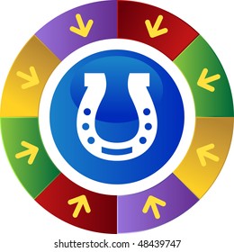 Horseshoe button isolated on a background.