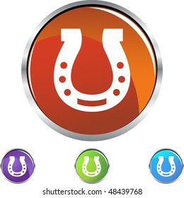 Horseshoe button isolated on a background.