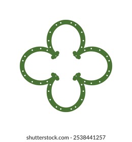 horseshoe clover icon logo design template