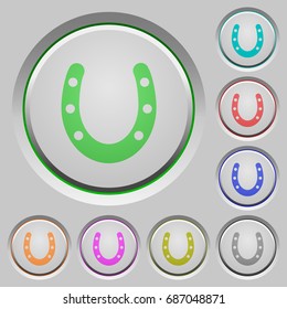 Horseshoe color icons on sunk push buttons