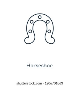 Horseshoe concept line icon. Linear Horseshoe concept outline symbol design. This simple element illustration can be used for web and mobile UI/UX.
