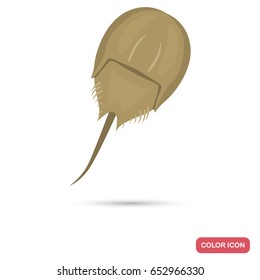 Horseshoe crab color flat icon for web and mobile design