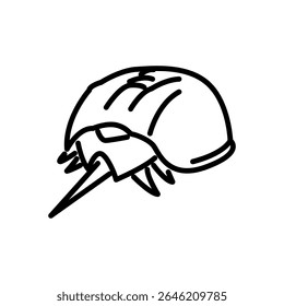 horseshoe crab icon vector, line style icon
