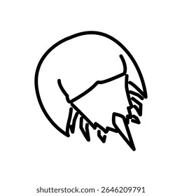 horseshoe crab icon vector, line style icon
