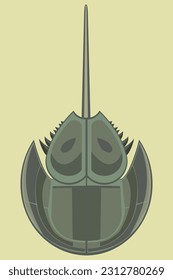 Horseshoe crab vector illustration. Design template vector, can be used for banner, card, postcard, business, event decoration vector illustration.