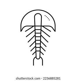horseshoe crabs line icon vector. horseshoe crabs sign. isolated contour symbol black illustration