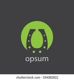 Horseshoe cut identity template icon design element