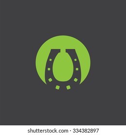 Horseshoe cut identity template icon design element