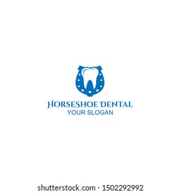 Horseshoe Dental Logo Design Vector