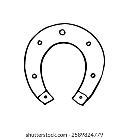 desenho em forma de ferradura - desenho em forma de linha desenhado à mão