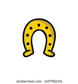 horseshoe doodle icon, vector illustration