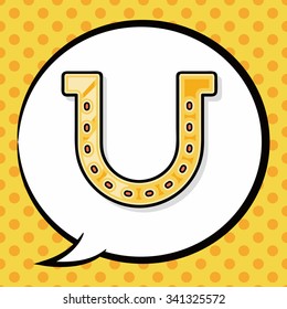 Horseshoe doodle, speech bubble