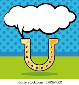 Horseshoe doodle, speech bubble