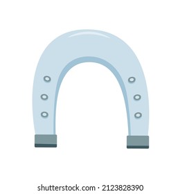 Horseshoe doodle style icon, vector illustration of a horseshoe on a white background.