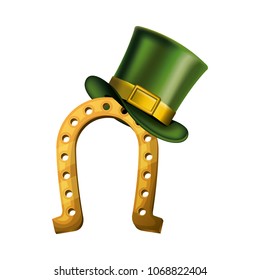 horseshoe with elf hat saint patrick