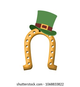 horseshoe with elf hat saint patrick