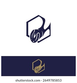 Horseshoe emblem in simple isolated white background in flat style. Vector illustration