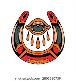 horseshoe eye tattoo vector