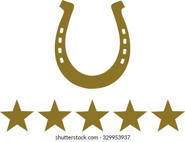 Horseshoe with five stars