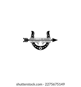 Horseshoe flat design illustration, Luck, success symbol