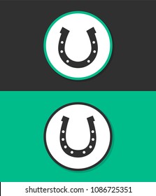 Horseshoe flat design illustration. Simple vector icon.