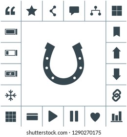 Horseshoe flat design illustration. Simple vector icon.