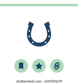 Horseshoe flat design illustration. Simple vector icon.
