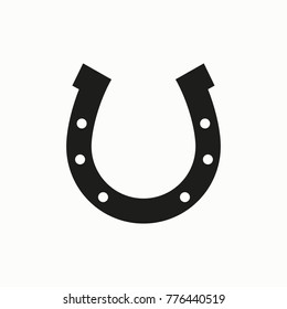 Horseshoe flat design illustration. Simple vector icon.