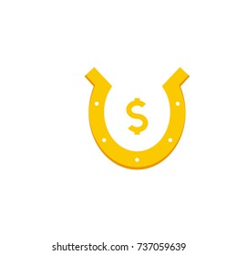 Horseshoe flat icon. Single high quality flat symbol of gambling for web design or mobile app. Color sign of casino for design logo, visit card, etc. Exclusive of lottery.