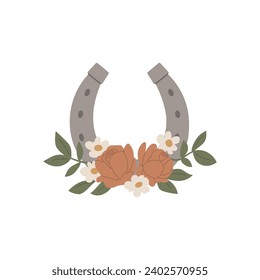 Horseshoe with flowers for luck and protection