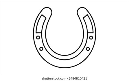 Horseshoe glyph icon. Editable stroke. Vector illustration.
