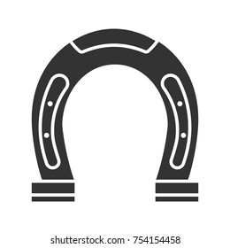 Horseshoe glyph icon. Silhouette symbol. Symbol of success and good luck. Negative space. Vector isolated illustration