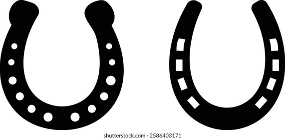 horseshoe glyph line icon set. Horseshoes icon. vector graphics, editable stroke outline sign.
