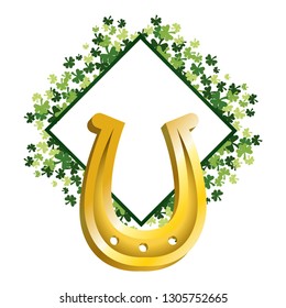 horseshoe gold clover frame