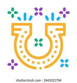 Horseshoe for Good Luck Icon Vector. Outline Horseshoe for Good Luck Sign. Isolated Contour Symbol Illustration