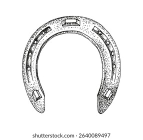 Horseshoe hand drawn vector illustration