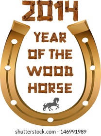  Horseshoe, horse silhouette and decorative writing 2014